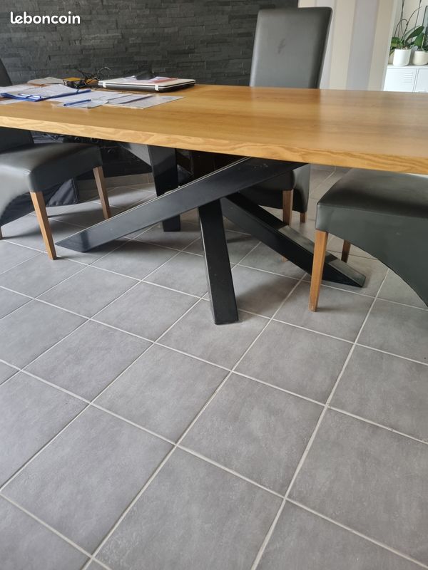 Table bois métal salle à manger (image 2)