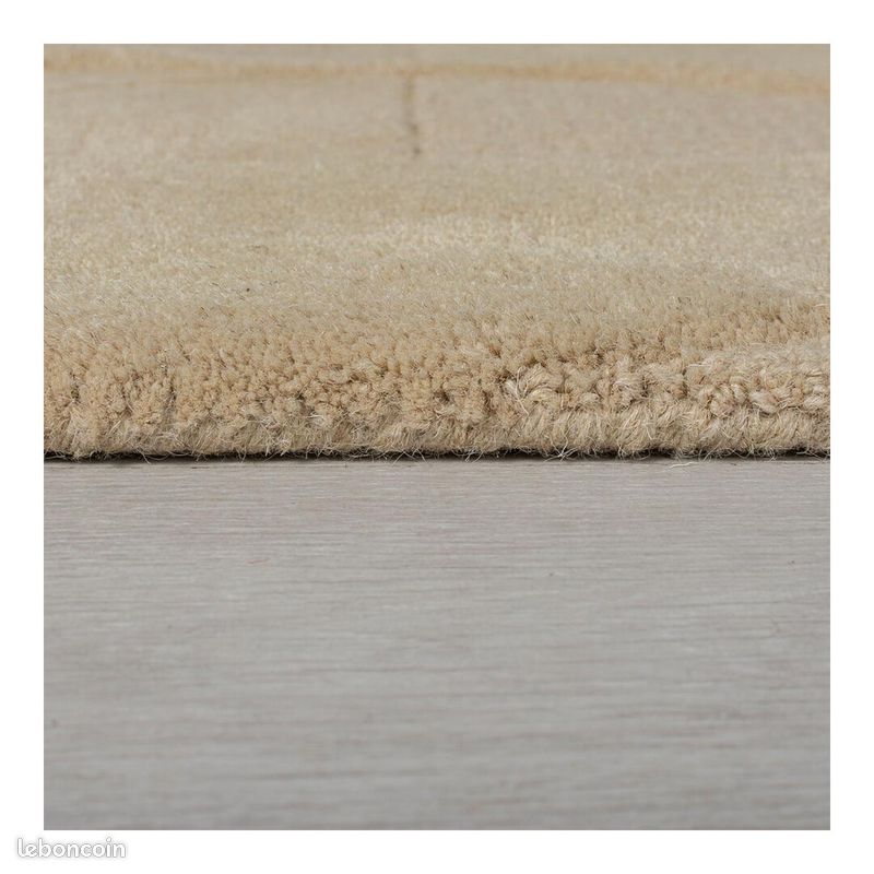 Tapis géométrique en laine design rectangle Gigi Beige 120x170 (image 4)