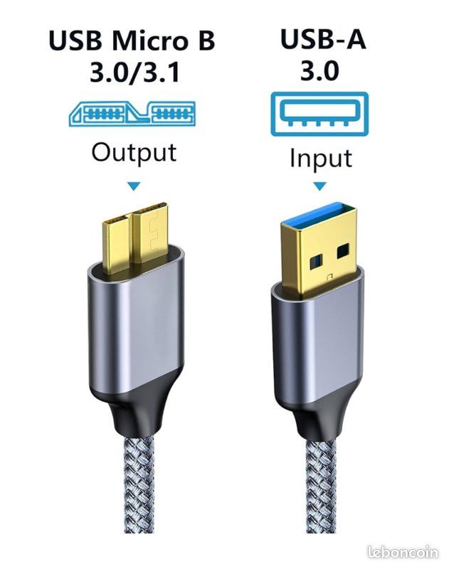Achat De Câble USB 3 Vers Micro B (pour Disque Dur Externe) - NEUF D