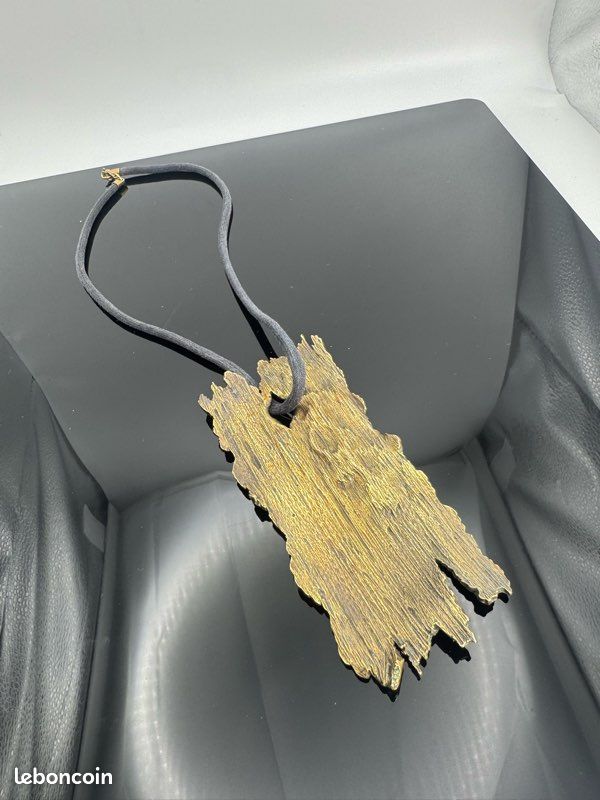 Rare pendentif sur cordon signe sur plaque Yves Saint Laurent YSL vintage (image 3)