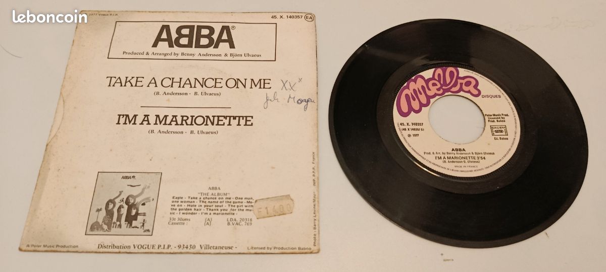 Vinyle 45 t Abba Take a chance on me (image 2)