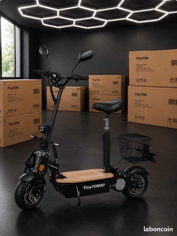 Trotinette Électriques TinyTom 50km/h 2000W 30km NOIR (image 1)