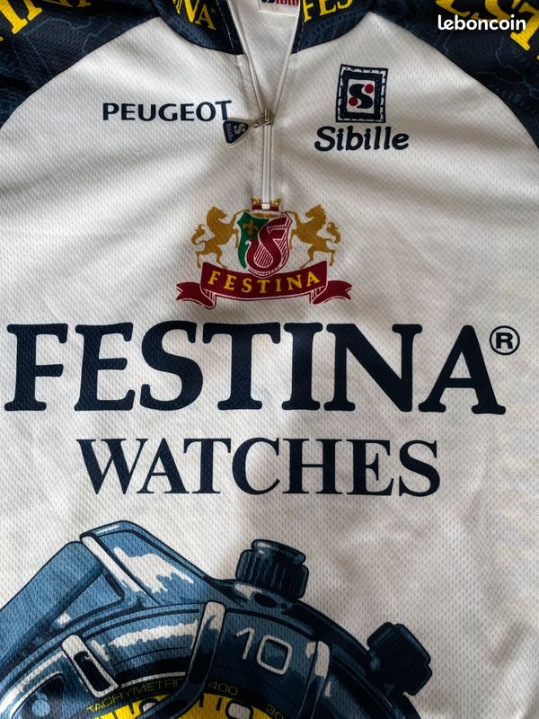 Maillot Cycliste Vintage Club Français JFM – Taille 4, Années 80, E.C.S