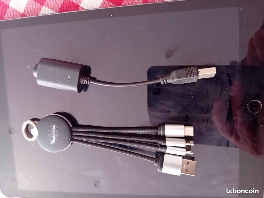 Cable de chargement usb+chargeur usb cigarette (image 1)