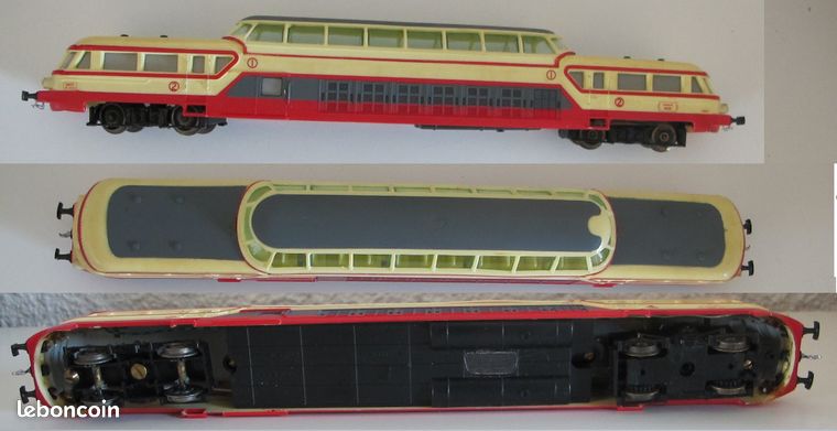 Autorail Miniature Jouef HO – SNCF Panoramique 34 T-X 4203 – Réf. 8605, Sans Boîte (occasion)