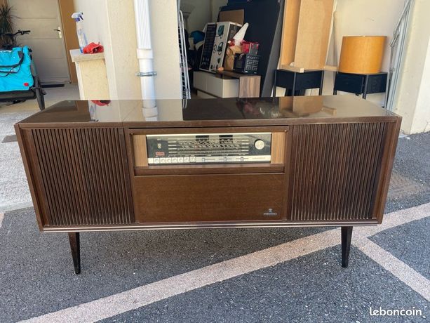 Meuble Vintage Grundig / Schaub Lorenz Années 50/60 - Bois - Pour Platine Vinyle