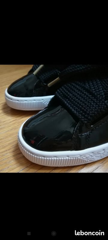 Baskets Puma Heart noir vernies pour femme pointure 37 Chaussures