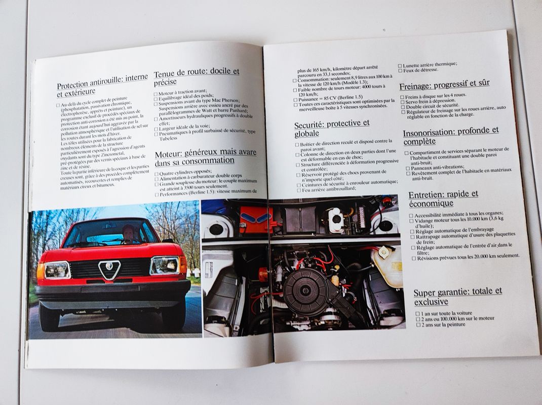 Alfa Romeo alfasud - Équipement auto
