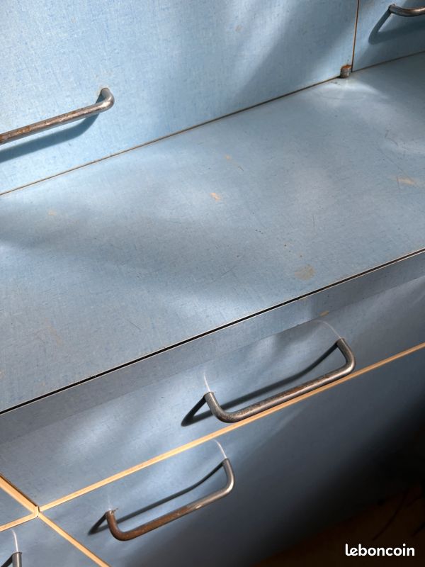 Meuble de cuisine formica bleu (image 3)