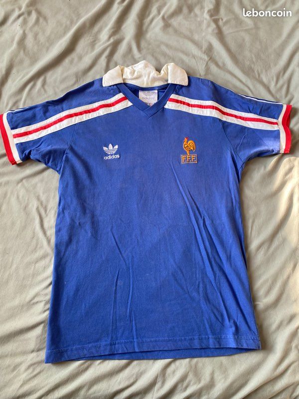 MAILLOT DE L'ÉQUIPE Nationale De Française De Football 1986-88 Maillot Domicile EUR 145,00 - FR