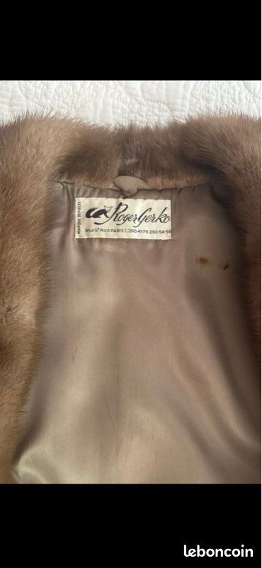 Veste 3/4 En Véritable Fourrure De Vison Nord-américain - Taille M, état Très Correct