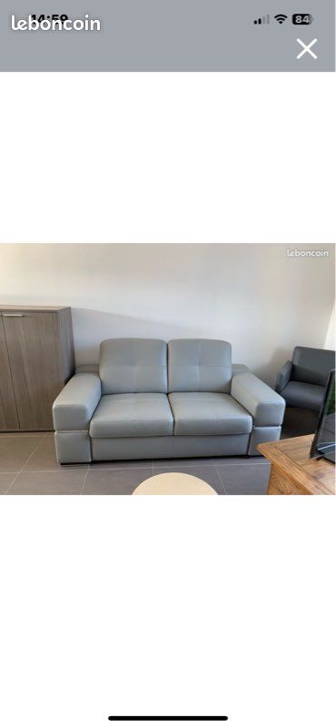 Canapé banquette cuir (image 1)