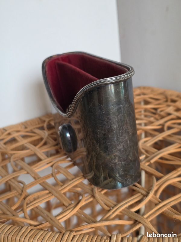 Porte-monnaie Vintage Art Déco En Maille Argenté - Intérieur Velours Rouge Années 1950