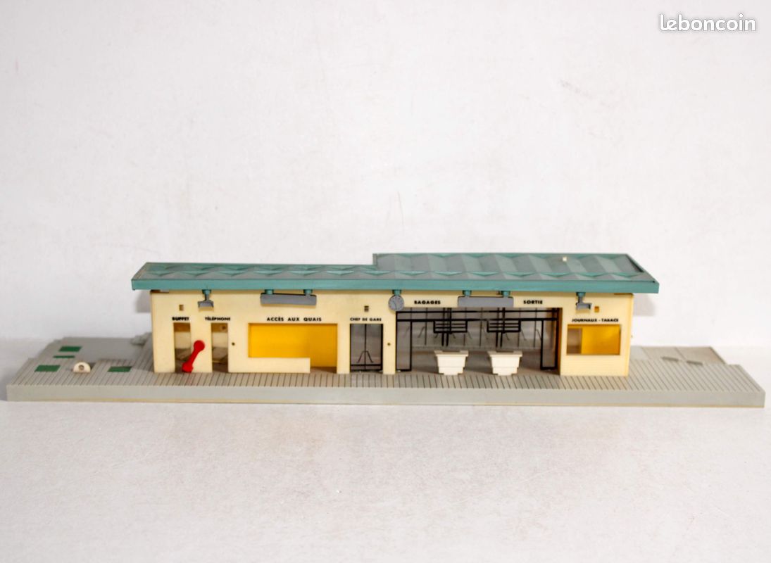 Quai De Gare Hornby Meccano – Bâtiment Miniature Train – Gris Et Vert – France