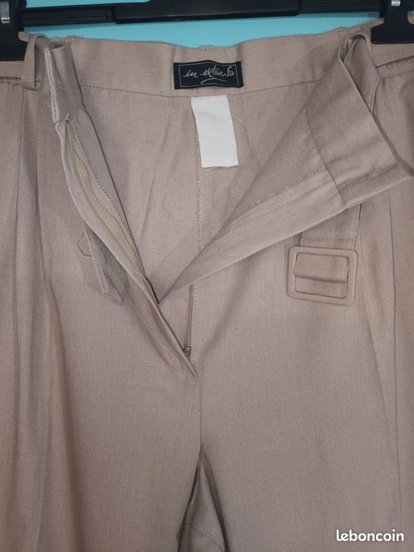 Pantalon toile beige T46 (mam33133) (image 6)