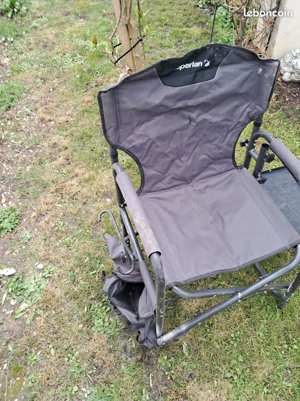 Siège Pliant Ancien En Métal – Pour Pêcheur, Chasseur, Campeur Vintage
