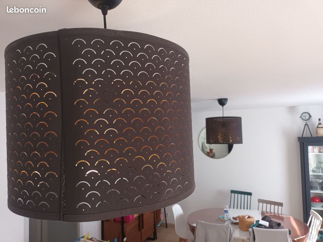Lot de 2 abat-jours noir intérieur blanc pour ampoule E27, diamètre intérieur 41mm ABAT-JOUR VENDU SEUL - Maison