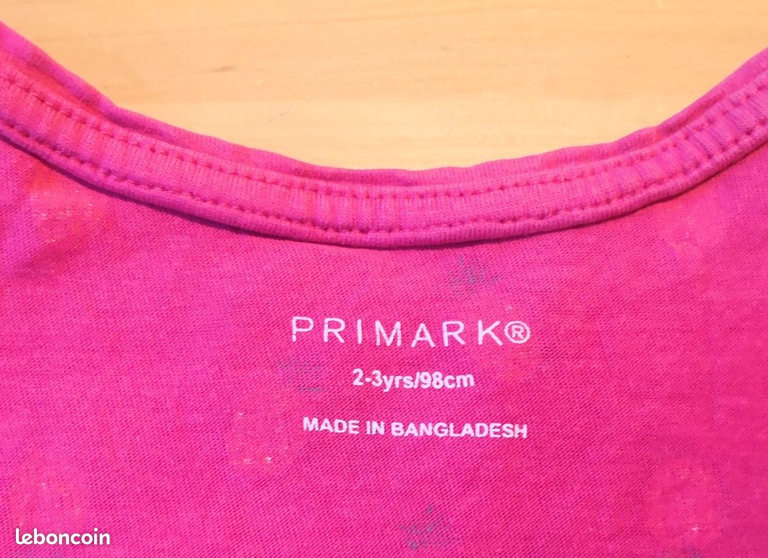 Haut Basique Floral Primark T-shirt Fille Primark Taille 9 Ans - Manches Longues, Imprimé Floral Rose - Coton, Occasion Très Bon état Manches Longues Basique