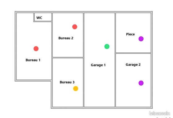 Box avec bureau, idéal stockage ou activités professionnelles