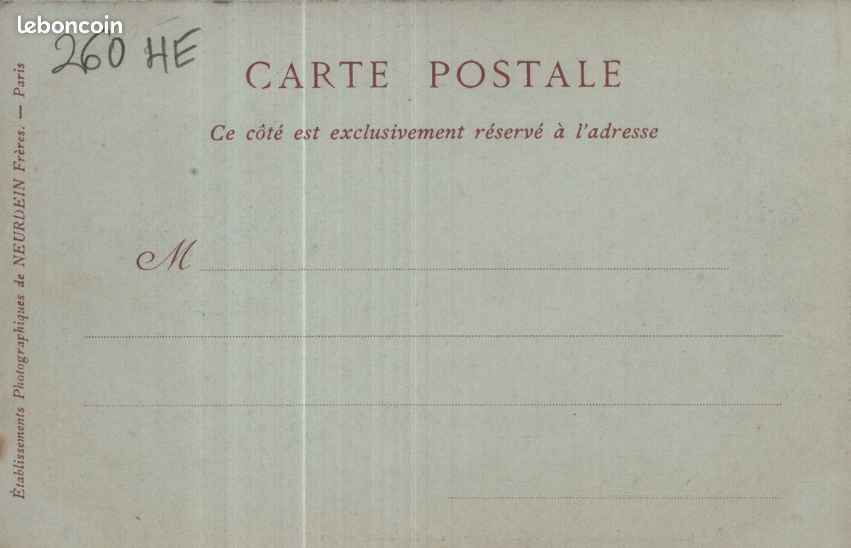 60 - Département de l'OISE - CARTE POSTALE ANCIENNE CPA du CHATEAU de CHANTILLY (réf.260 HE) (image 2)