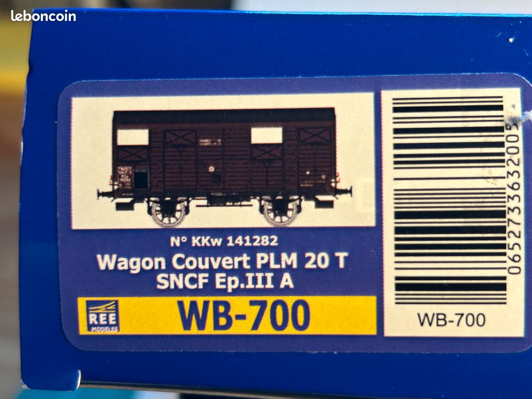 Wagon Couvert REE PLM 20T SNCF – Ép. IIIb, Réf. WB-702, échelle HO 1/87 (neuf)