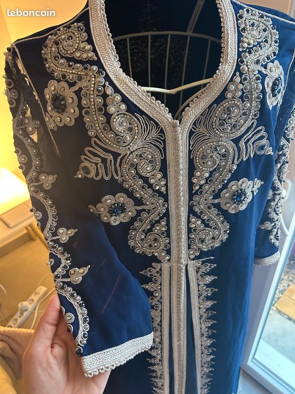 Caftan Takchita bleu argent (image 2)