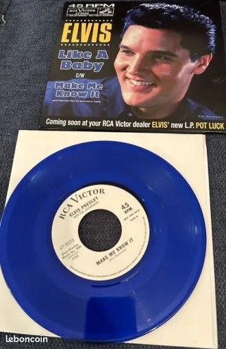 Elvis presley like a baby 45 tours vinyl bleu (image 1)