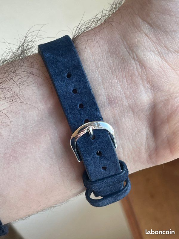 Bracelet De Montre En Cuir Bleu Marine Pour Universal Genève - Largeur 15mm, Vintage, Occasion