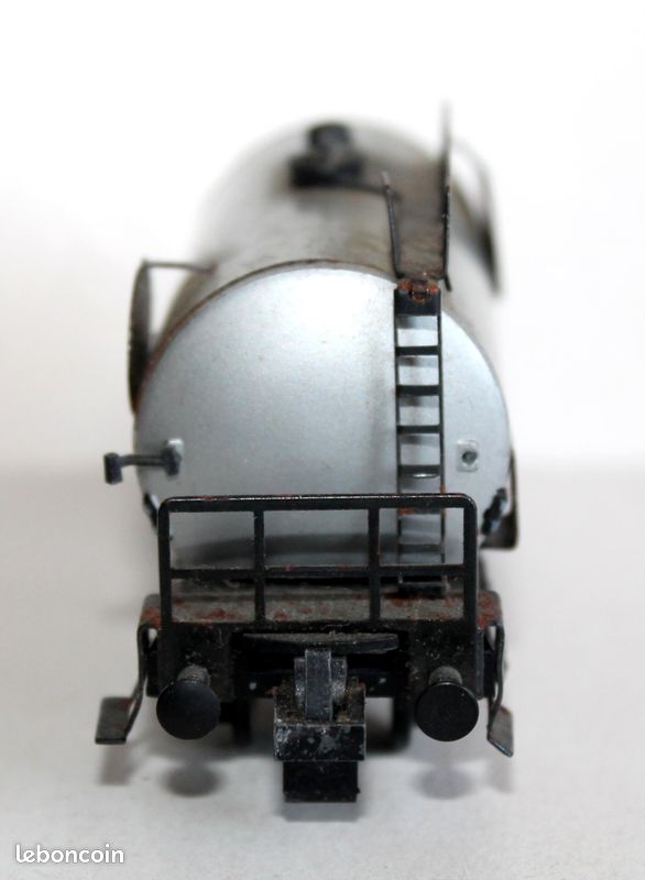 Wagon Citerne SNCF Esso époque 3 - SMCF HO Métal Argenté - Très Bon état