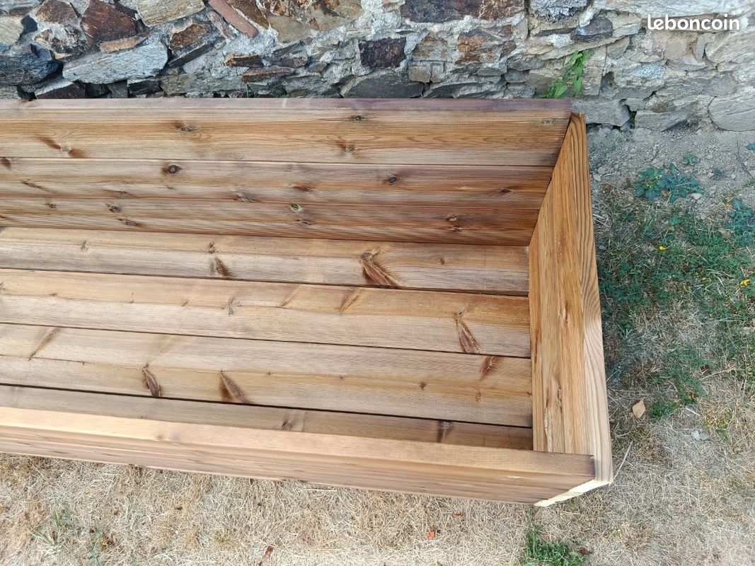 Grande jardinière en bois de terrasse 240x60x45 (image 2)