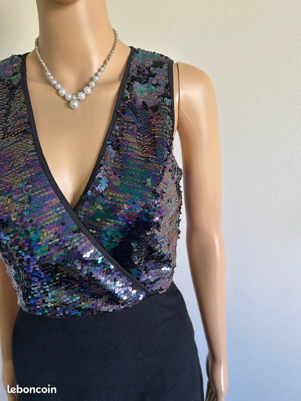 Robe noire neuve avec sequins Morgan taille S (valeur 85) (image 6)