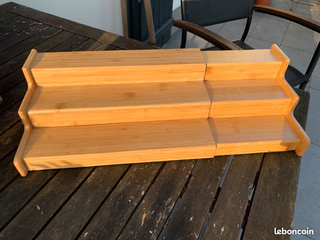 Lustiger Chef Étagère à épices en Bambou Extensible pour Cuisine (image 1)