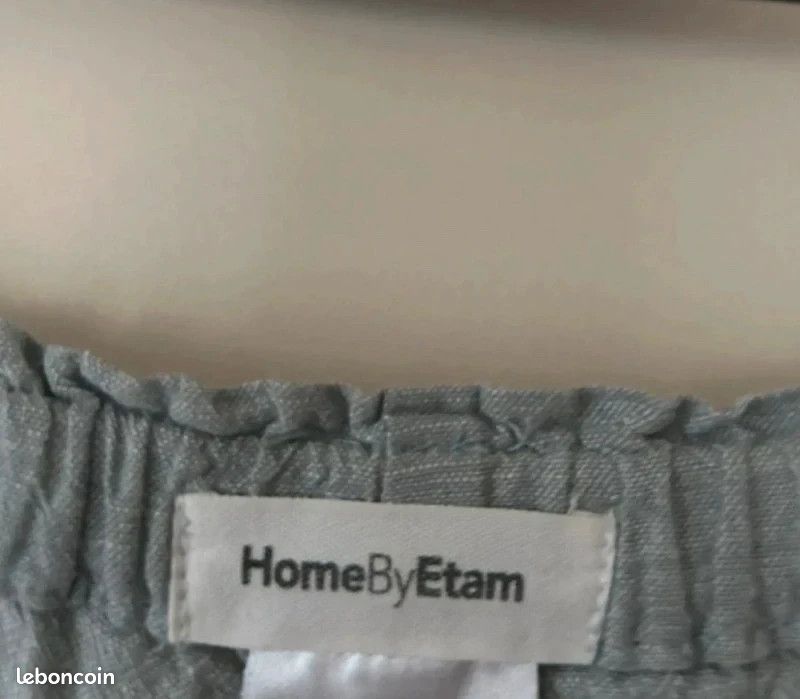 Ensemble etam home femme L/40 chemise + pantalon coton lin été casual loungewear vacances (image 6)