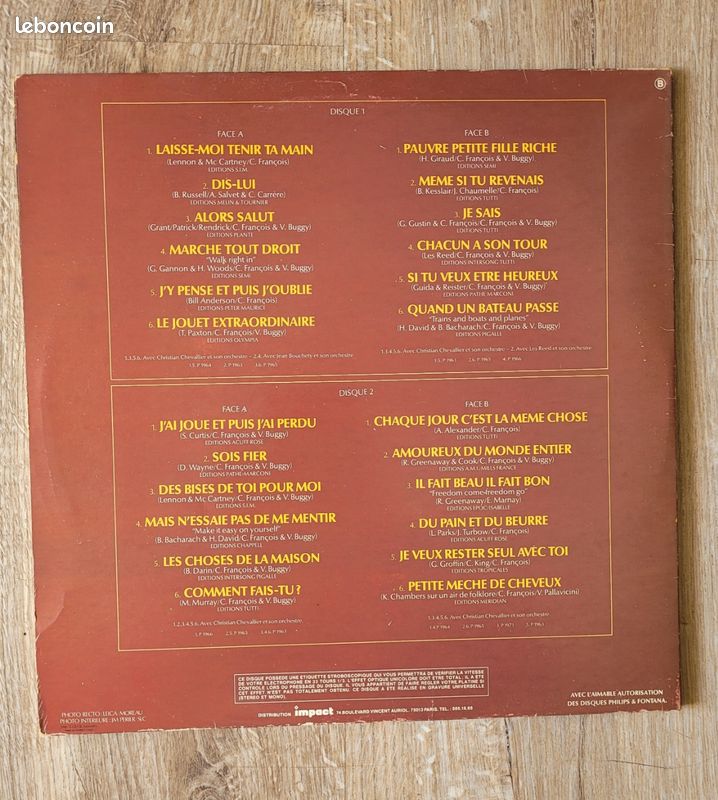 Album 2 Vinyles Claude François BE (image 2)