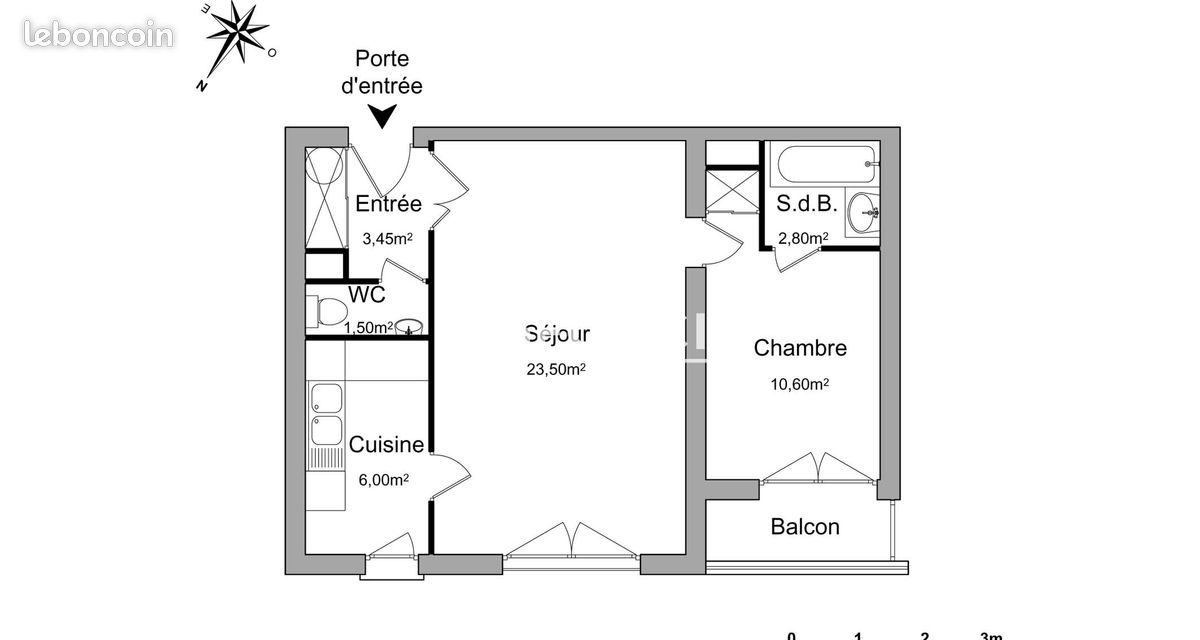 Appartement 2 pièces 48 m² · à Lille · 48 m² · 779 €/mois