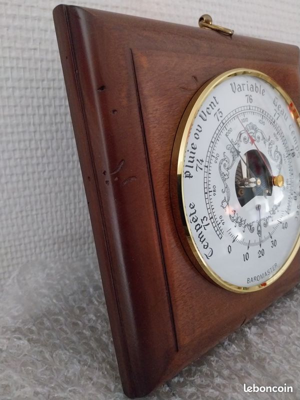 ANCIEN VINTAGE THERMOMÈTRE Baromètre Hygromètre France Fonctionnel Support 165822138333