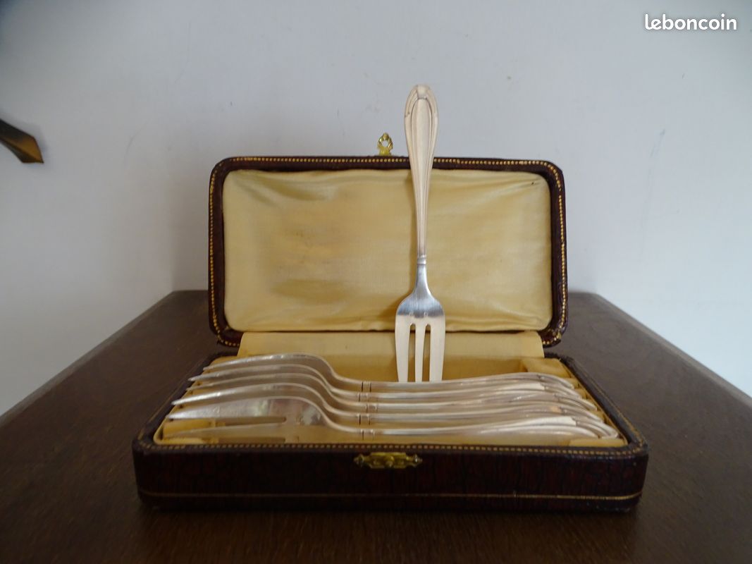 Christofle 6 fourchettes metal argente modele orly design lino sabattini