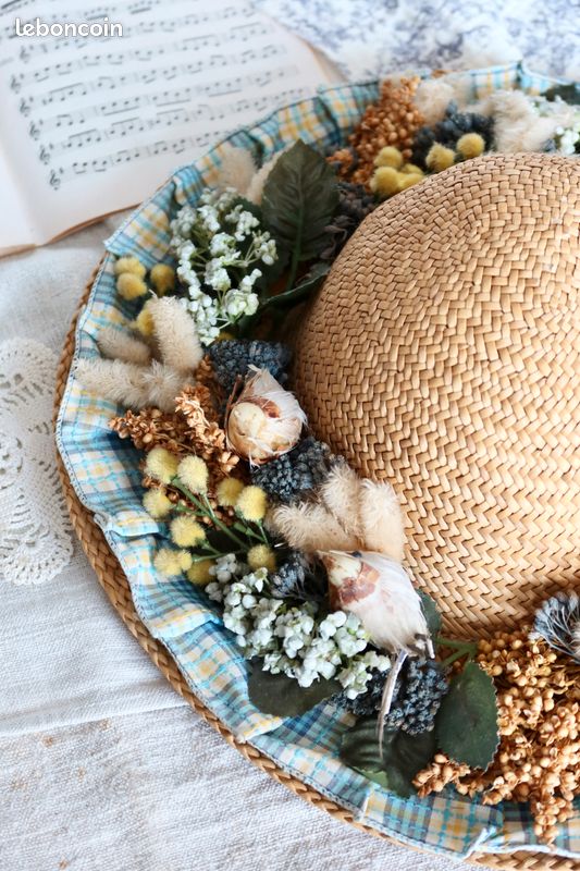 Chapeau trilby jardin fleuri en paille de raphia tressé | Pour femme