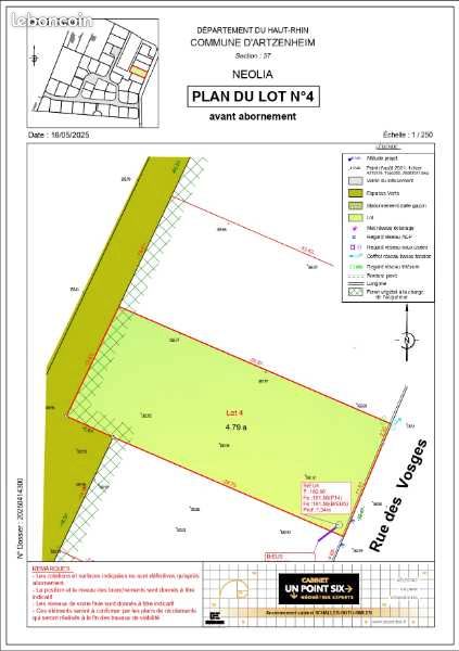 Terrain 479 m² · à Artzenheim · 94 591 €