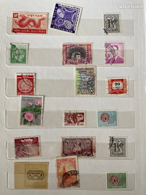 Lot timbres monde anciens et colonies – Indochine, Vietnam, Angola, Algérie, Europe (image 1)