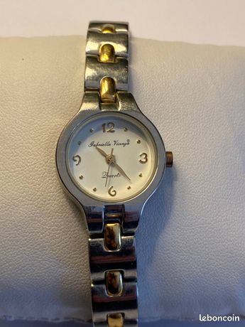 Montre Femme Gabriella Vicenza Quartz - Cadran Blanc, Boîtier Doré, Bracelet Bleu - Occasion TBE