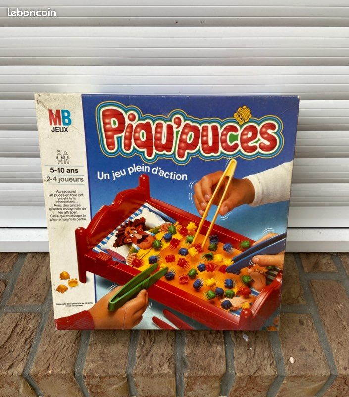 Jeu De Société Vintage Piqu'Puces MB 1985 - Complet Et Fonctionne - Fabriqué En France