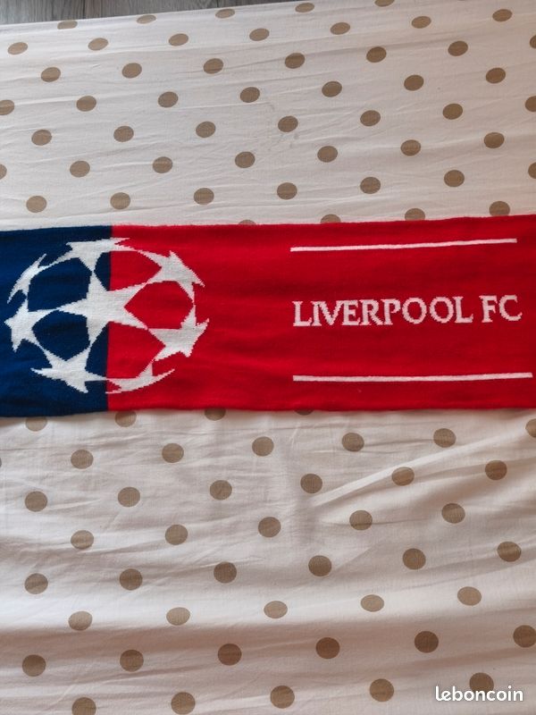 Écharpe Officielle Liverpool FC – 100% Acrylique, Motif Champions 2018-2019, écusson Et Pompons