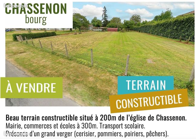 Terrain 1595 m² CHASSENON