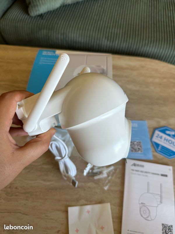 ANRAN 2K Caméra Surveillance WiFi sans Fil avec Batteries, Blanc 360° Pan/Tilt, Détection Mouvement PIR, Couleur Vision Nocturne Alarme Audio, Compatible Alexa (image 4)