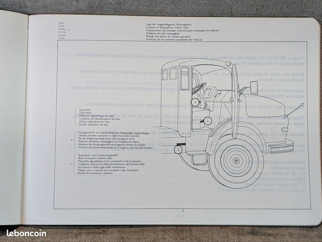 Ancien catalogue pièces détachées MERCEDES-BENZ Type 347 (image 2)