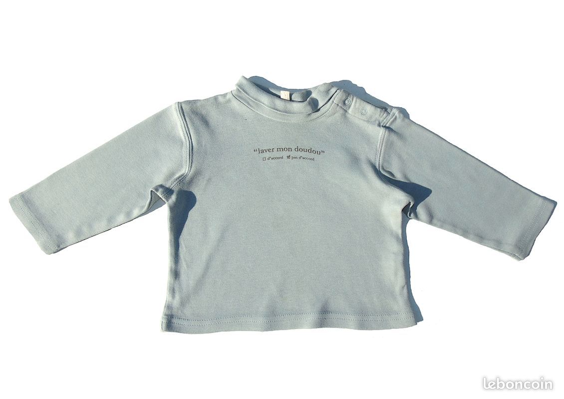 👶 Bébé garçon 18 mois: sous-pull bleu marque Grain de Blé (image 1)