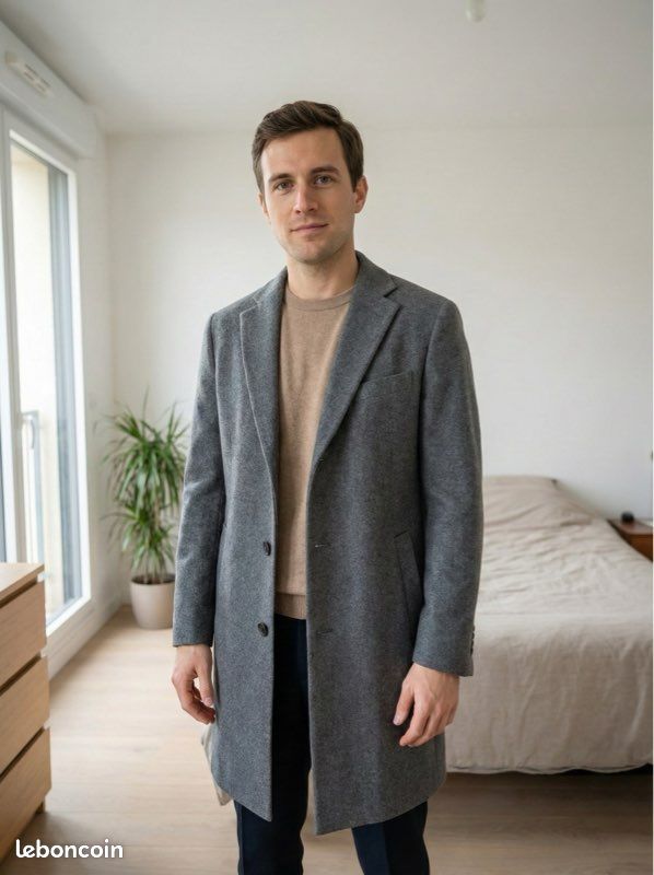Manteau / Pardessus Homme Emile Lafaurie - Gris Chiné - Taille M/50 (image 1)