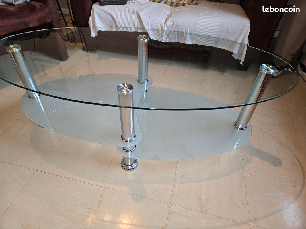 Table basse en verre avec meuble TV (image 6)