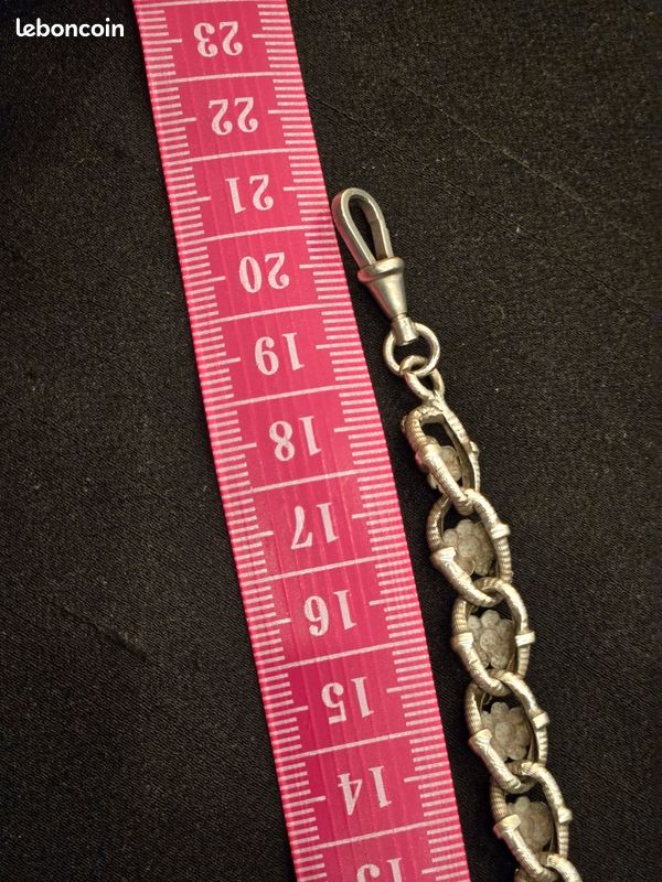 Chaîne En Argent Sterling 19ème Siècle - Occasion, Usure Due Au Temps, état Visible En Photos